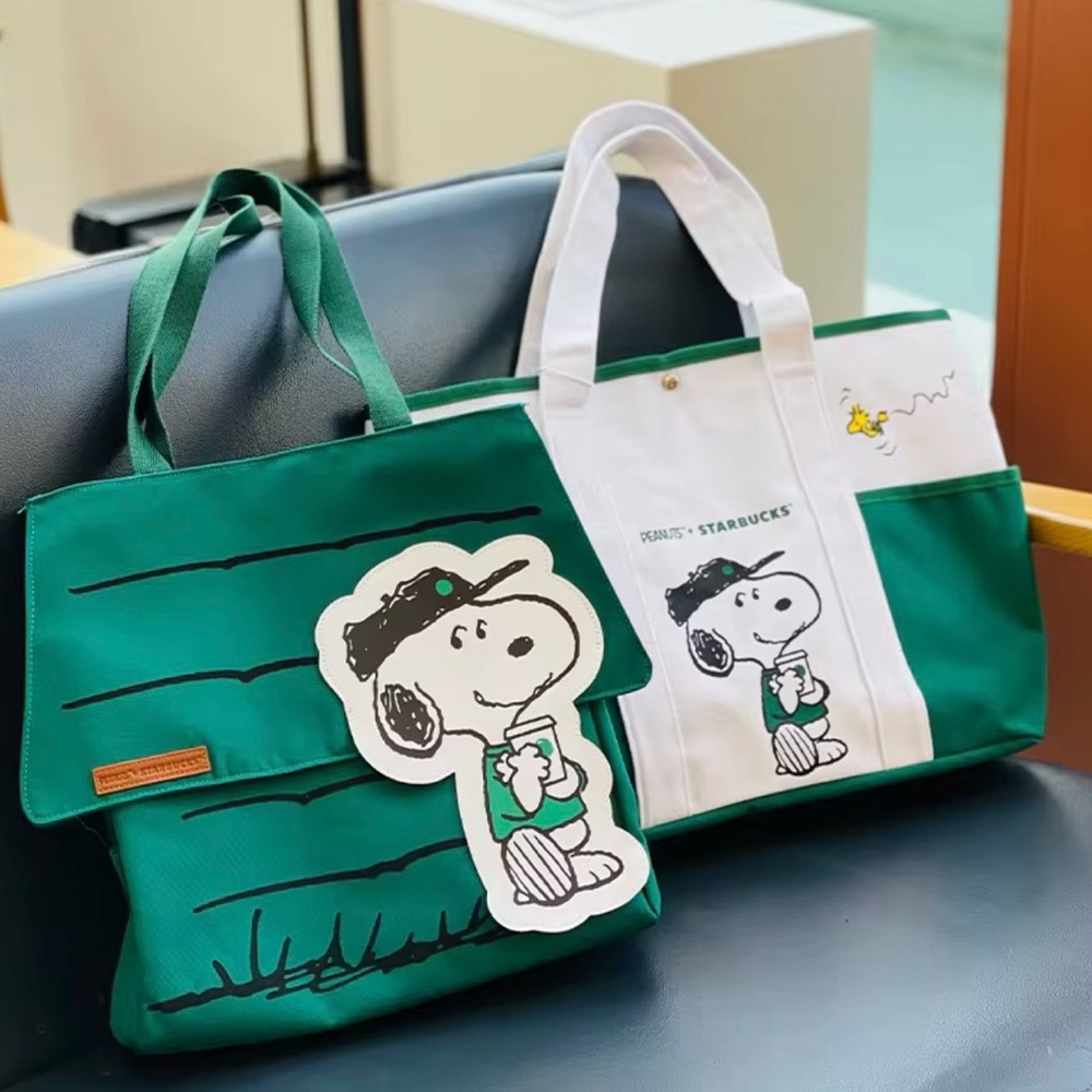 Tote Bag Snoopy Large Capacity Print Casual Lazy Style Shopping Bag - Picture 5 of 8